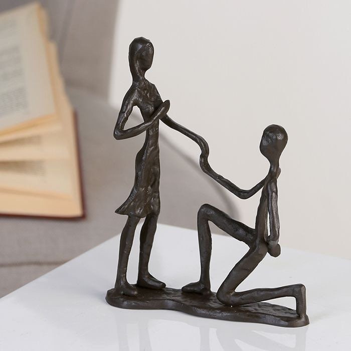 Geschenkidee für Verliebte Romantiker: Eisen Skulptur "MARRY ME" – Der Heiratsantrag