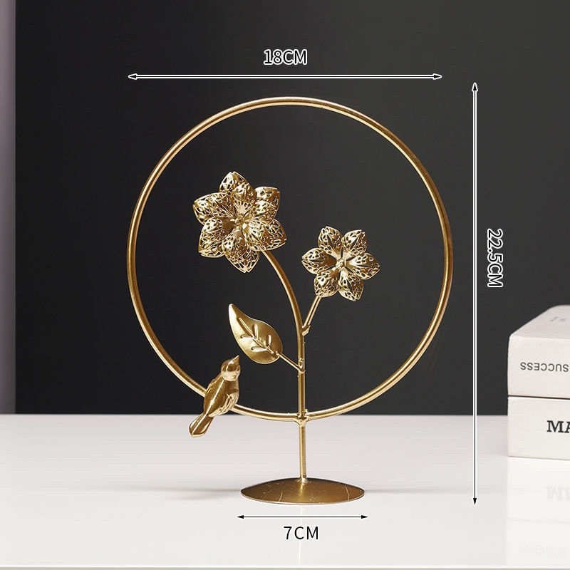 MF megafox metal decoration "CURAX" bird flower sculpture decoration in gold ornament decoration