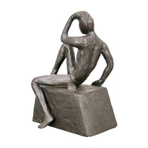 Lässige Leser-Skulptur aus Eisen mit inspirierendem Spruchanhänger - Ein entspanntes Geschenk für Buchliebhaber