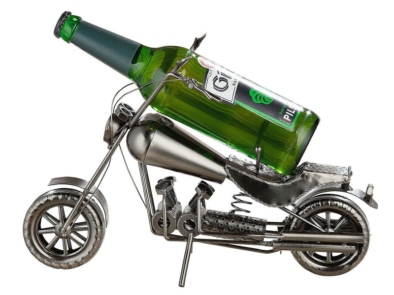 Bier Wein Flaschenhalter "Motorrad" Harley Rocker aus Metall Geschenkidee Höhe 25cm Handarbeit Geburtstagsgeschenk