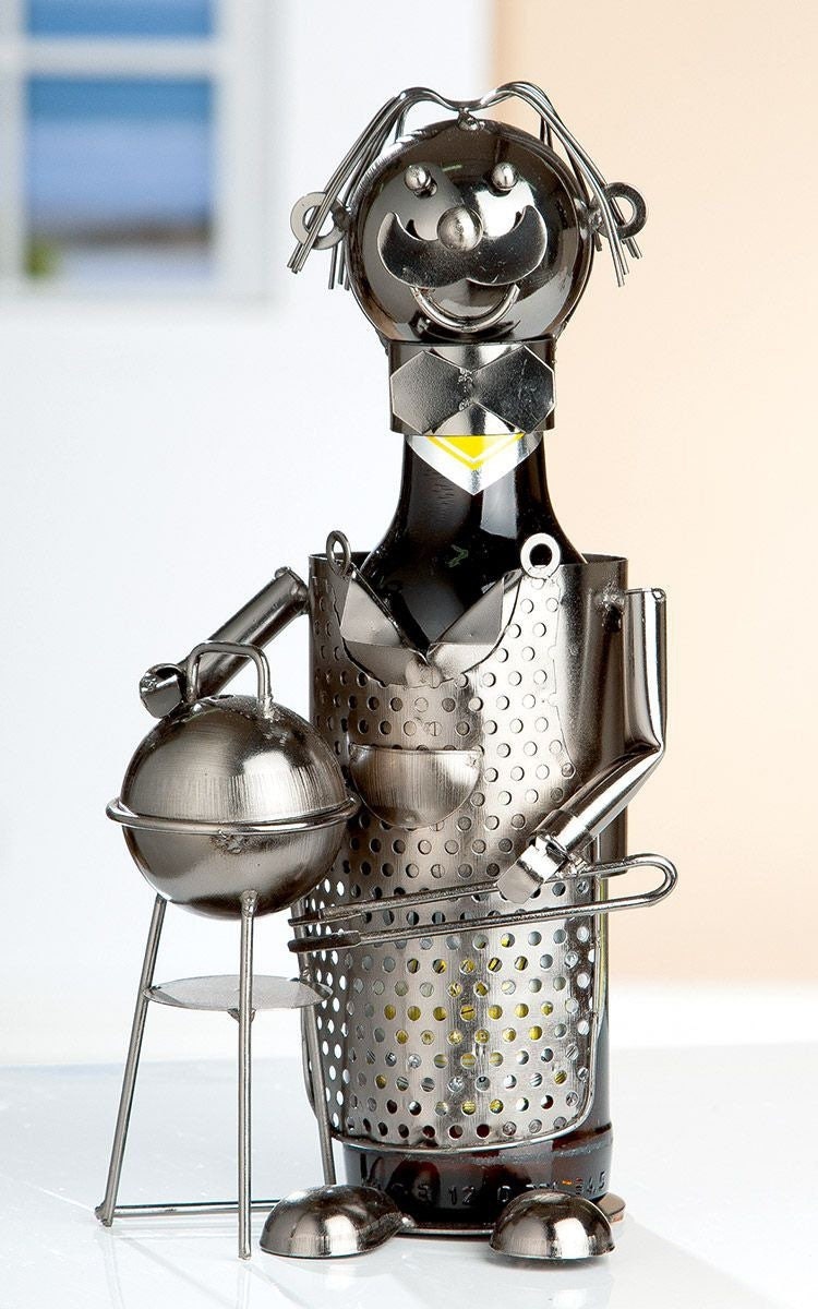 Bottle holder grill grilling barbecue made of metal