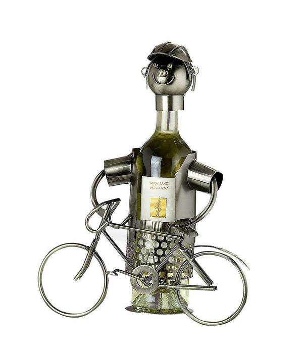 Wein Bier Wasser Flaschenhalter "Fahrrad" Biker aus Metall Geschenkidee Höhe 28cm Handarbeit