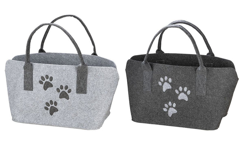 Filztasche in Dunkelgrau oder grau "Katzenpfoten" Shopper Tragetasche, Handtasche, Geschenk, Einkaufstasche, Tierliebe, Katzenliebe 40cm Kitty