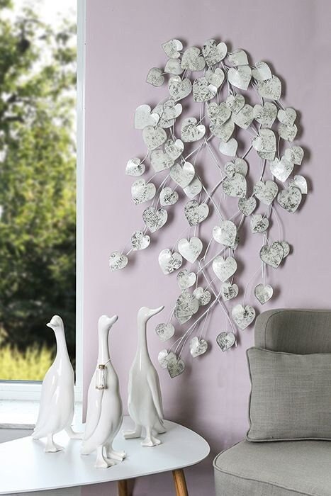 Wall decoration HERZREGEN - 3D metal picture in a trendy color combination to hang up