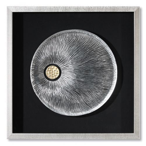 Handgefertigtes Kunstwerk "Pandorra" - Holz, Glas und Metall in silber-gold-schwarz
