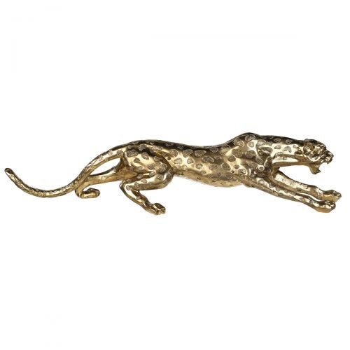 Exklusive XXL Geparden-Skulptur "Speed" in Gold-Antikfinish Einzigartige Kunst für Ihr Zuhause Breite 145cm