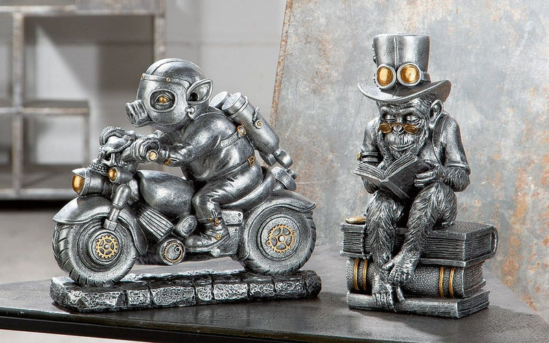 Poly Skulptur "Steampunk Motor-Pig" - Einzigartiger Hingucker mit Charme
