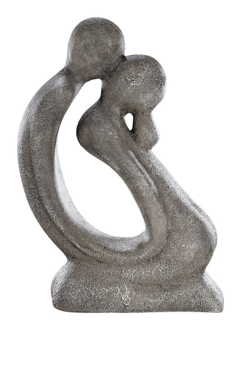 Sculpture Francis Paar Kuss kniende Figuren in Natursteinoptik H 42 cm Handarbeit Qualitäts Produkt Handgefertigt