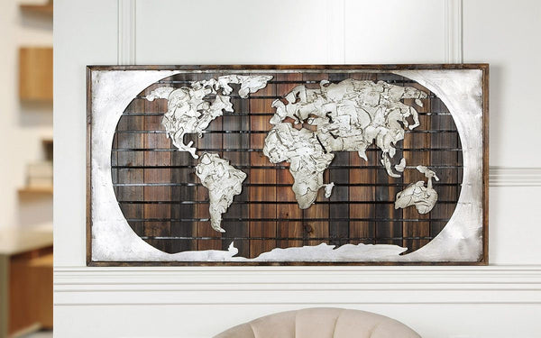 Handgefertigtes 3D Metallbild "ERDE" – Ein Unikat für Ihr Zuhause 120x60cm B-WARE