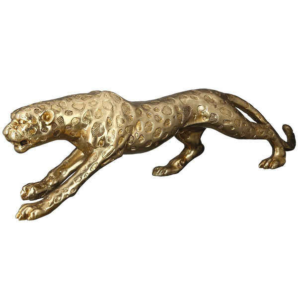 XL Figur Gepard "SPEED2" goldfarben antikfinish mit Oberflächenstruktur Dekoration Luxus Deko breite 80cm