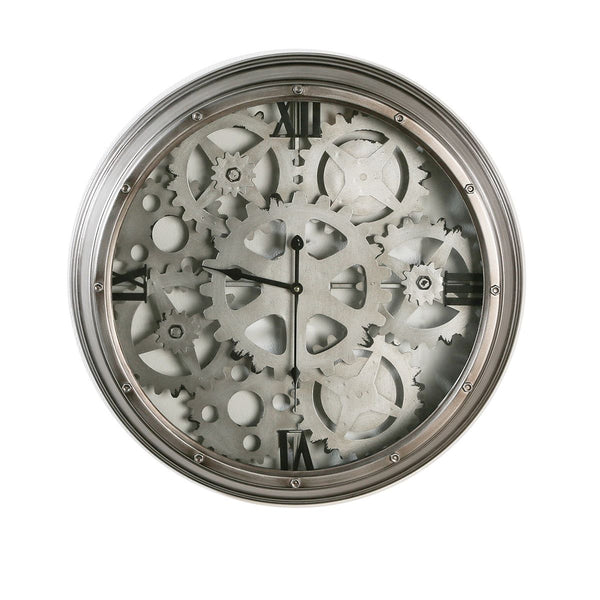 Metall Wanduhr Uhr LOFT mit drehenden Zahnrädern 50cm
