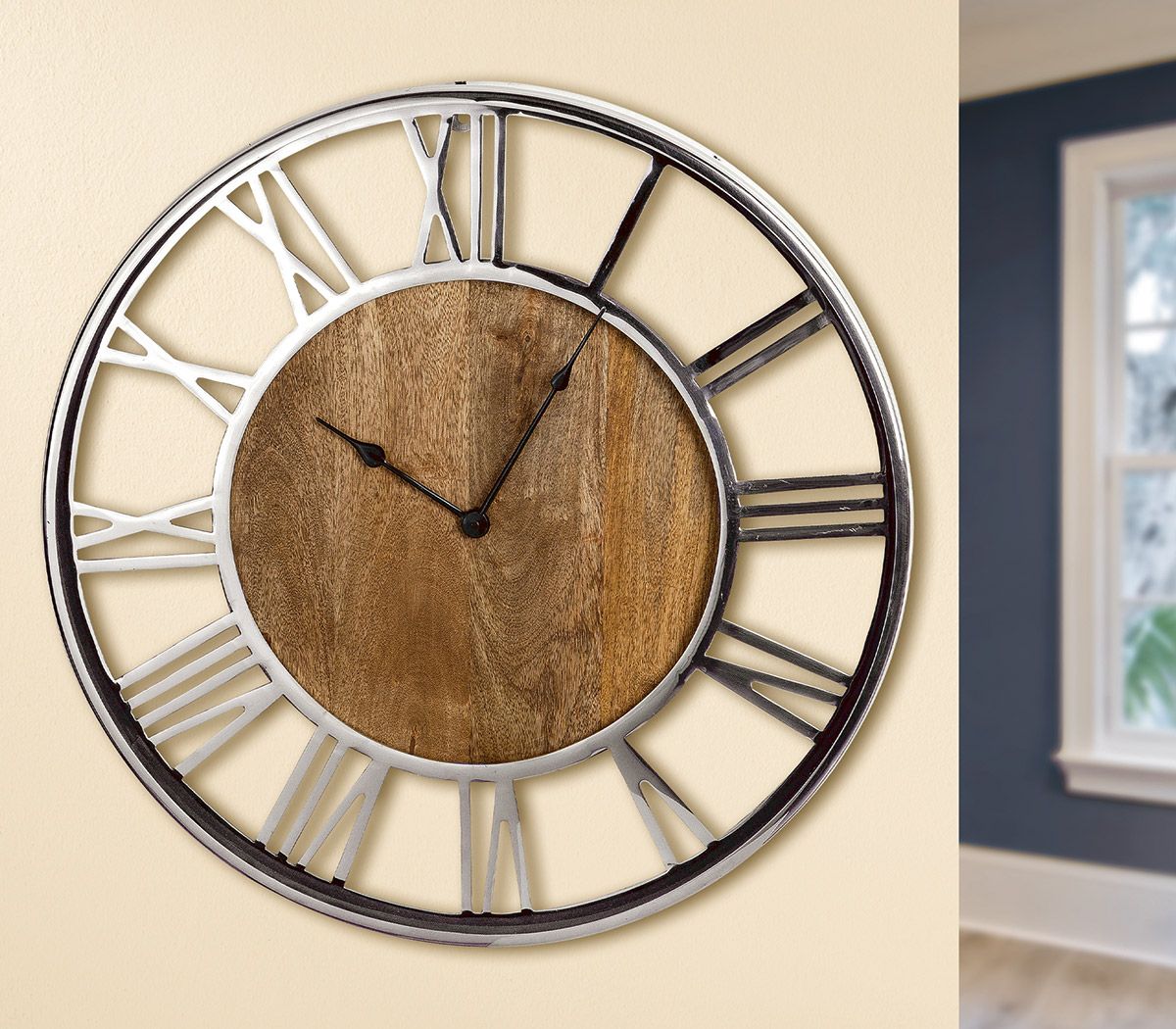 Hout metalen wandklok Centro 