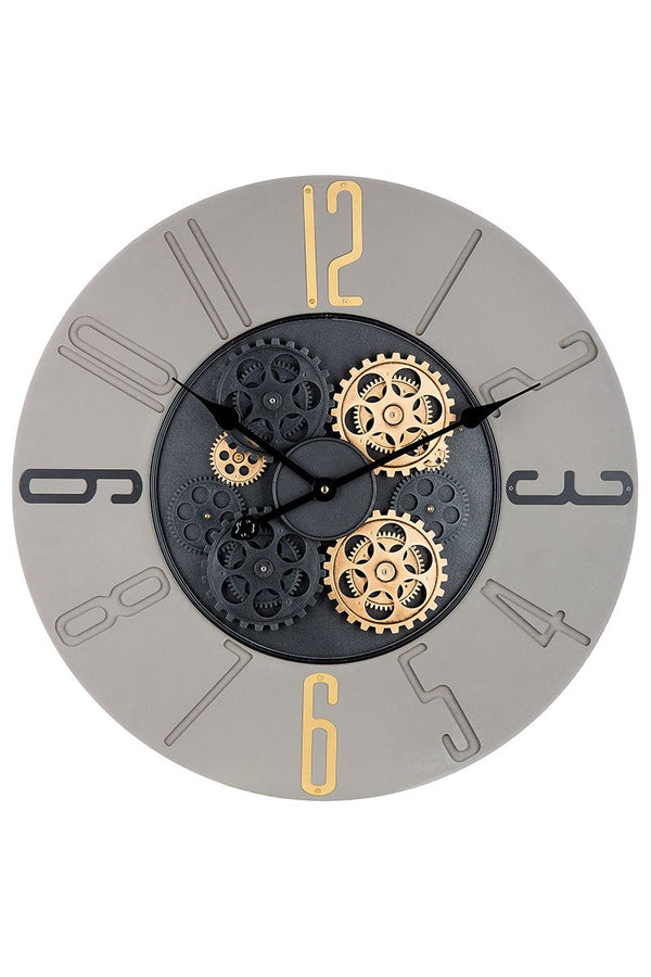 Metall Wanduhr Uhr Toko mit drehenden Zahnrädern 60cm