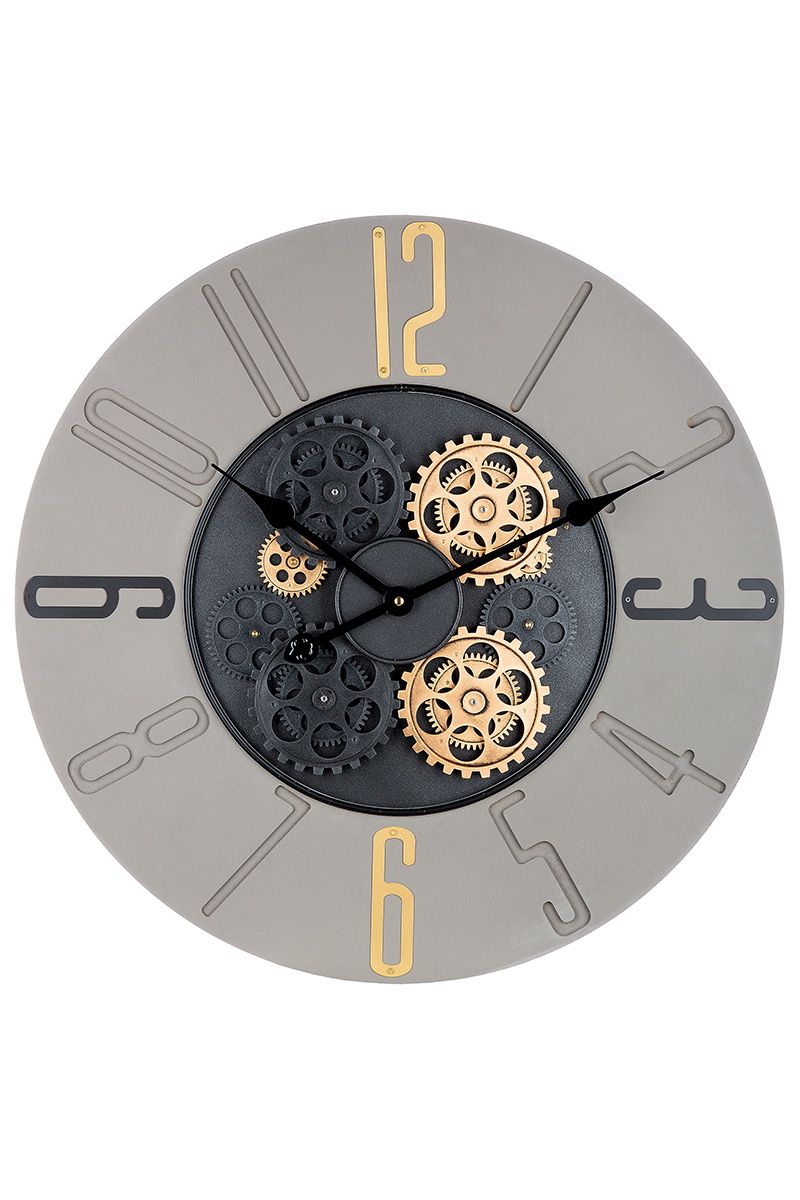 Metal wall clock Toko with rotating gears 60cm 