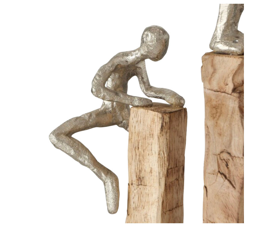 Dekoaufsteller Climbing - Einzigartiges Symbol für Überwindung und Erfolg Handgefertigt aus Alu und Holz