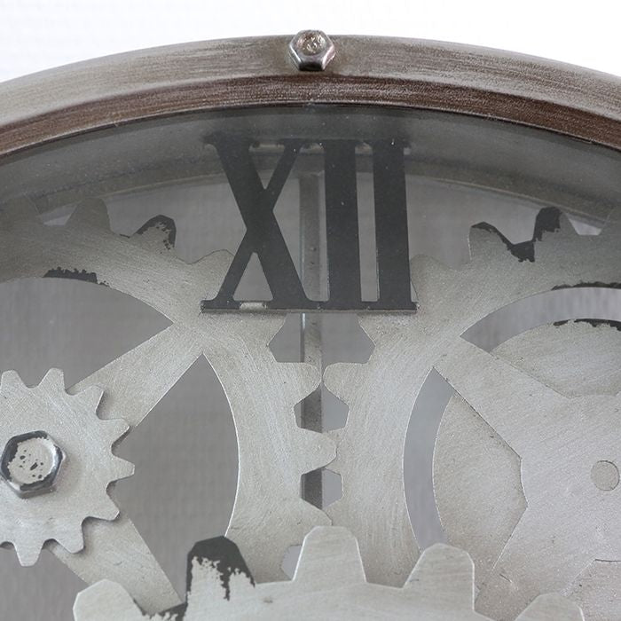 Metall Wanduhr Uhr LOFT mit drehenden Zahnrädern 50cm