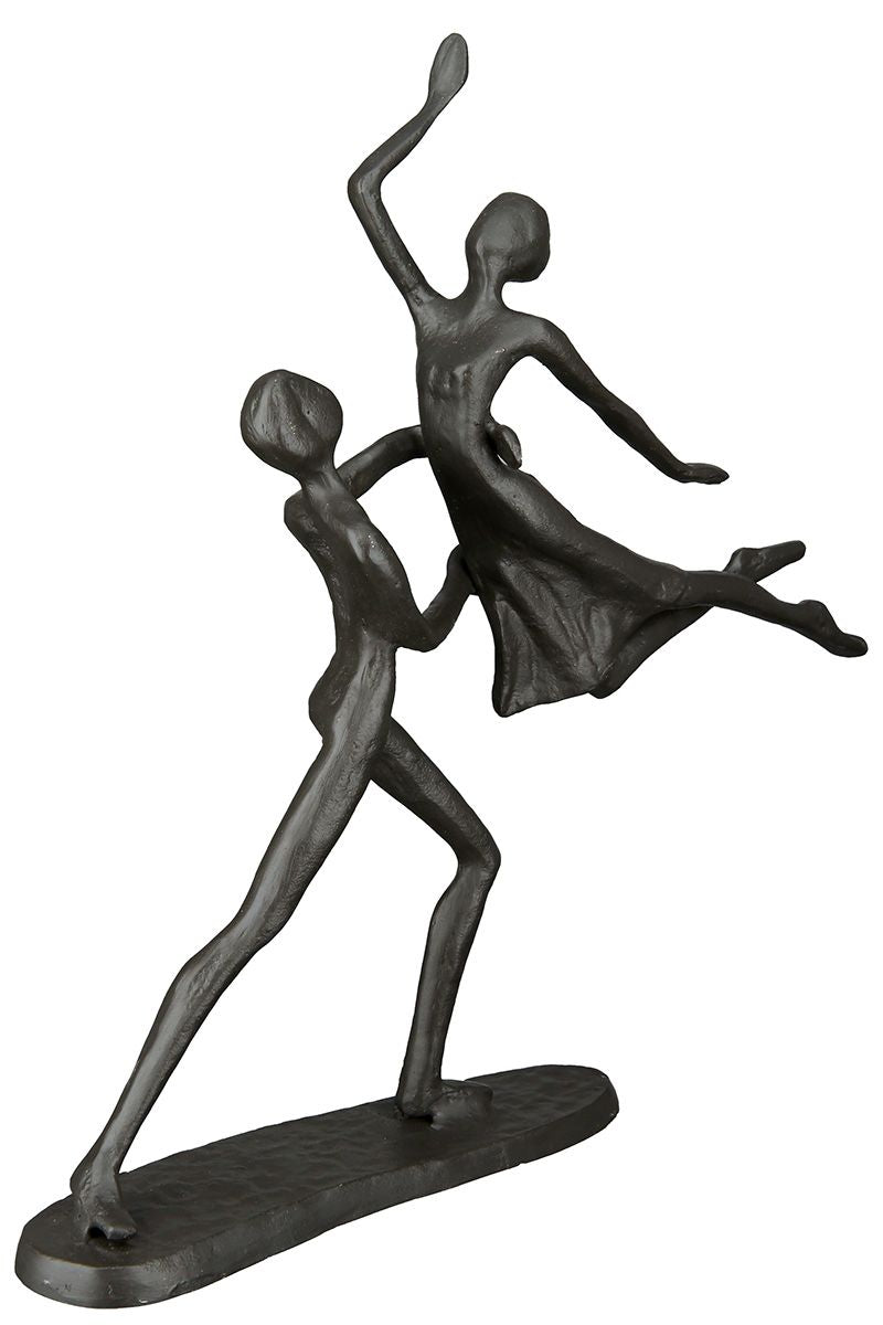 Exclusive handmade design sculpture dancing couple made of burnished iron height 17.5 cm dance with lifting figure love gift couple dancing