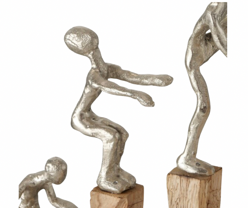 Decoratief display Klimmen - Uniek symbool voor overwinnen en succes Handgemaakt van aluminium en hout