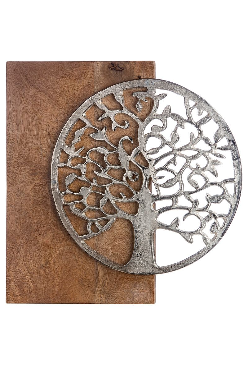 Natürliche Schönheit Das Holz Wandobjekt "Lebensbaum aus Aluminium