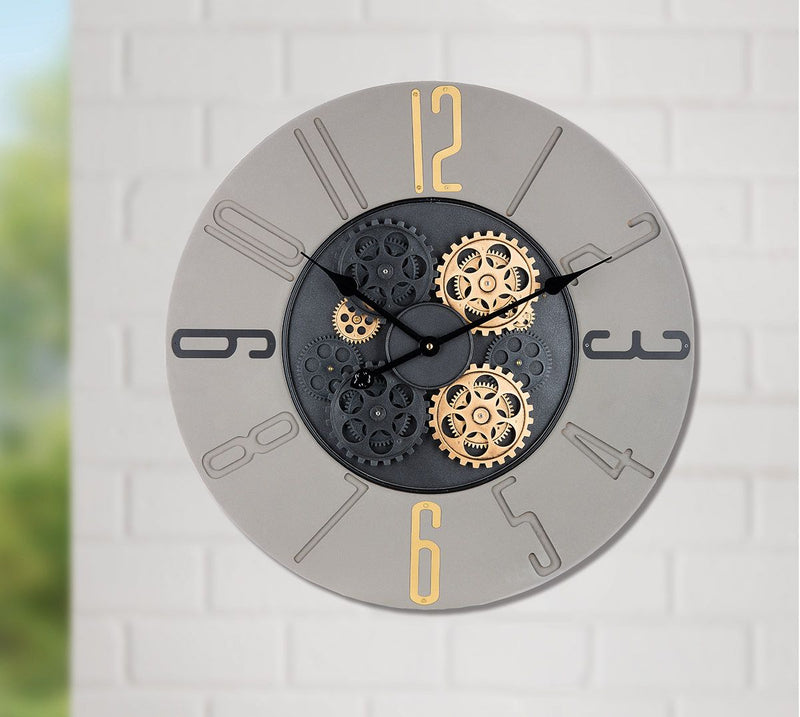 Metal wall clock Toko with rotating gears 60cm 