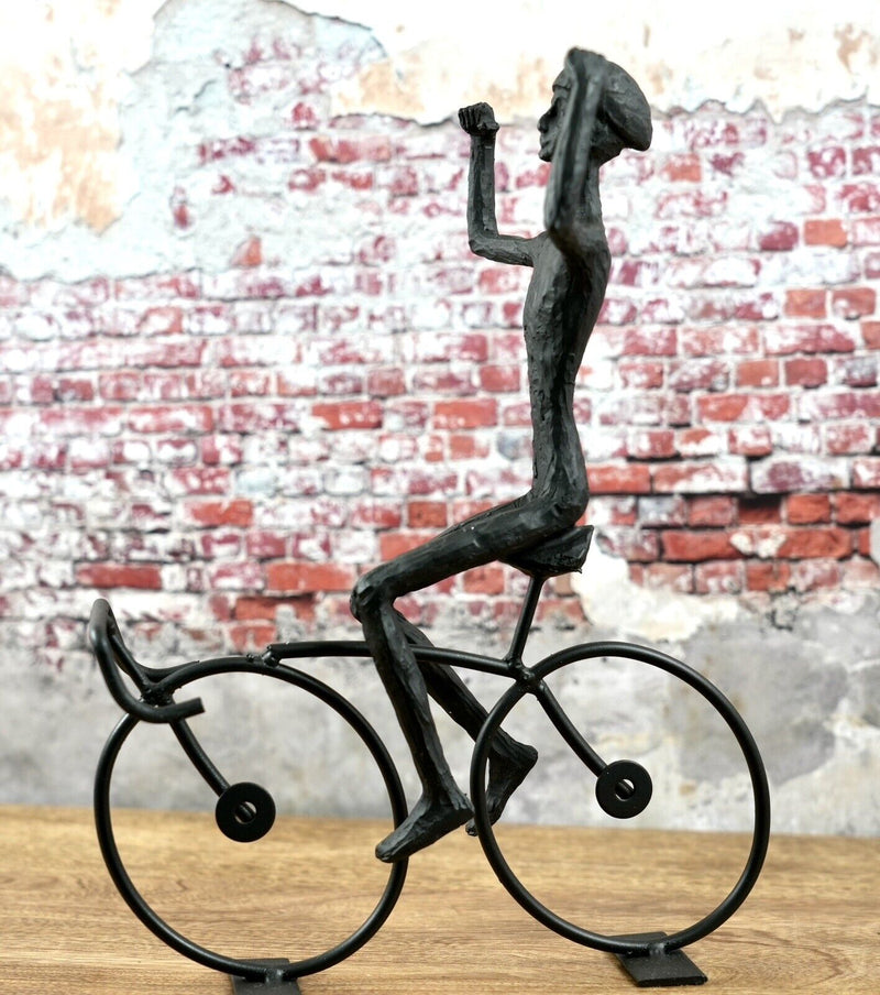 6-er Radfahrer Set - Handgefertigte Fahrrad Dekofigur aus Metall und Poly - Perfekte Geschenkidee für jeden Biker